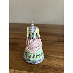 Victorian Dress Shaped Collectible Trinket Ring Box Pastel Vintage Hallmark
